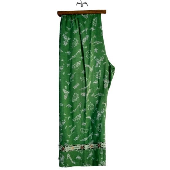 Ashlyn Kate Palazzo Pants Capri Print Green - Picture 3 of 10